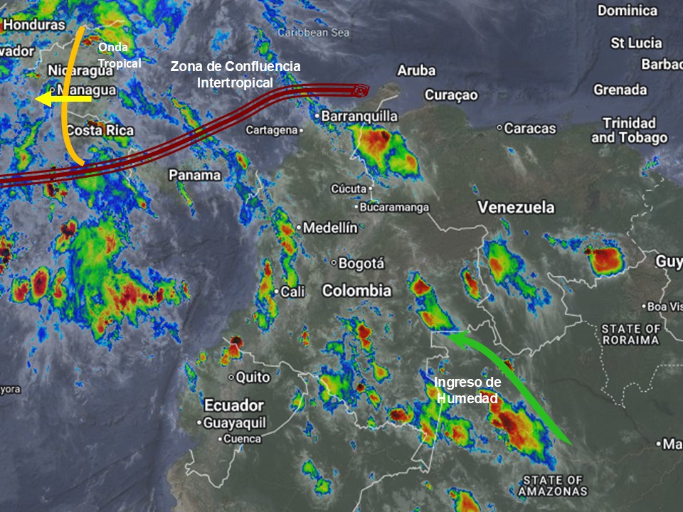 Pronóstico meteorológico Colombia para el 22 de septiembre de 2026.