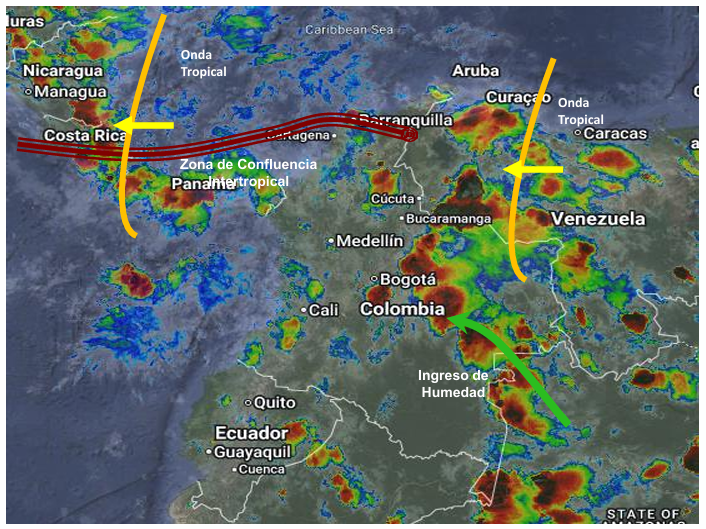 Pronóstico meteorológico Colombia para el 28 de septiembre de 2026.