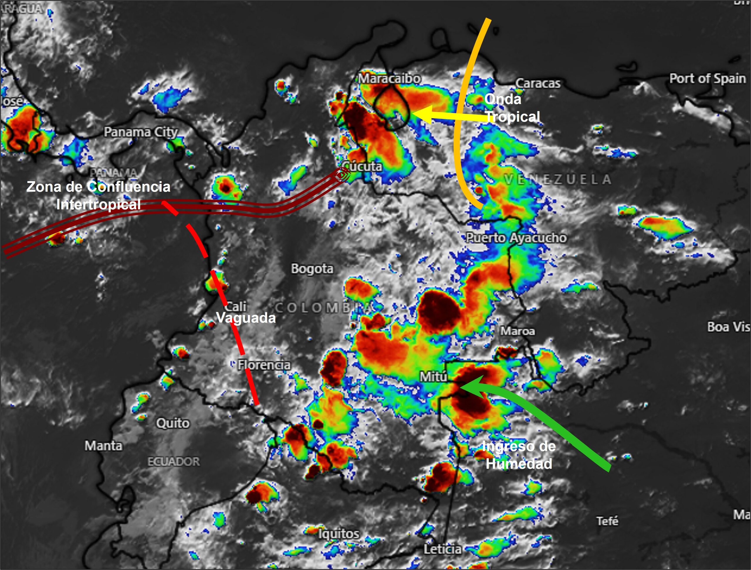 Pronóstico meteorológico Colombia para el 03 de septiembre de 2026.