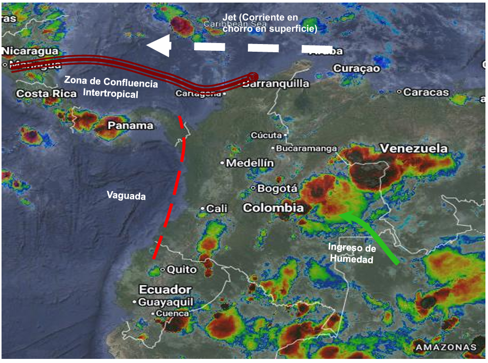 Pronóstico meteorológico Colombia para el 15 de octubre de 2026.