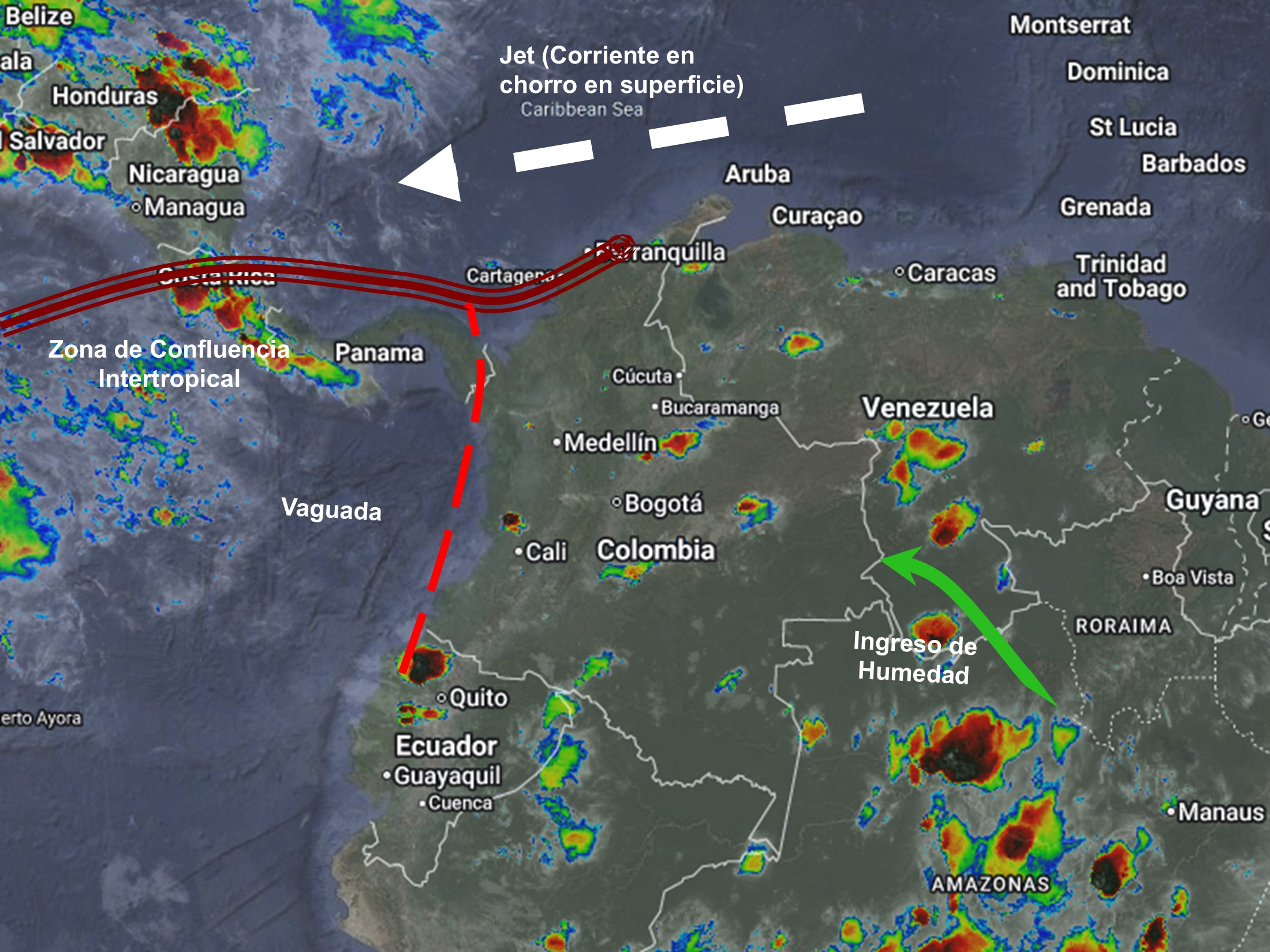 Pronóstico meteorológico Colombia para el 16 de octubre de 2026.