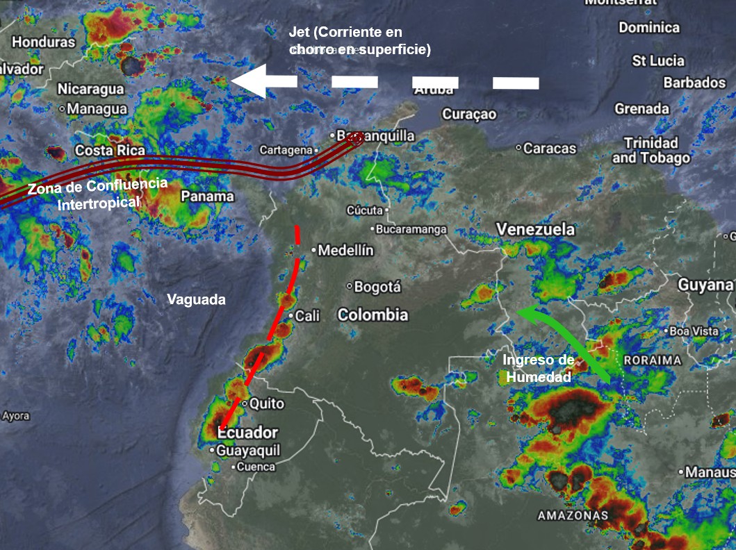 Pronóstico meteorológico Colombia para el 19 de octubre de 2026.