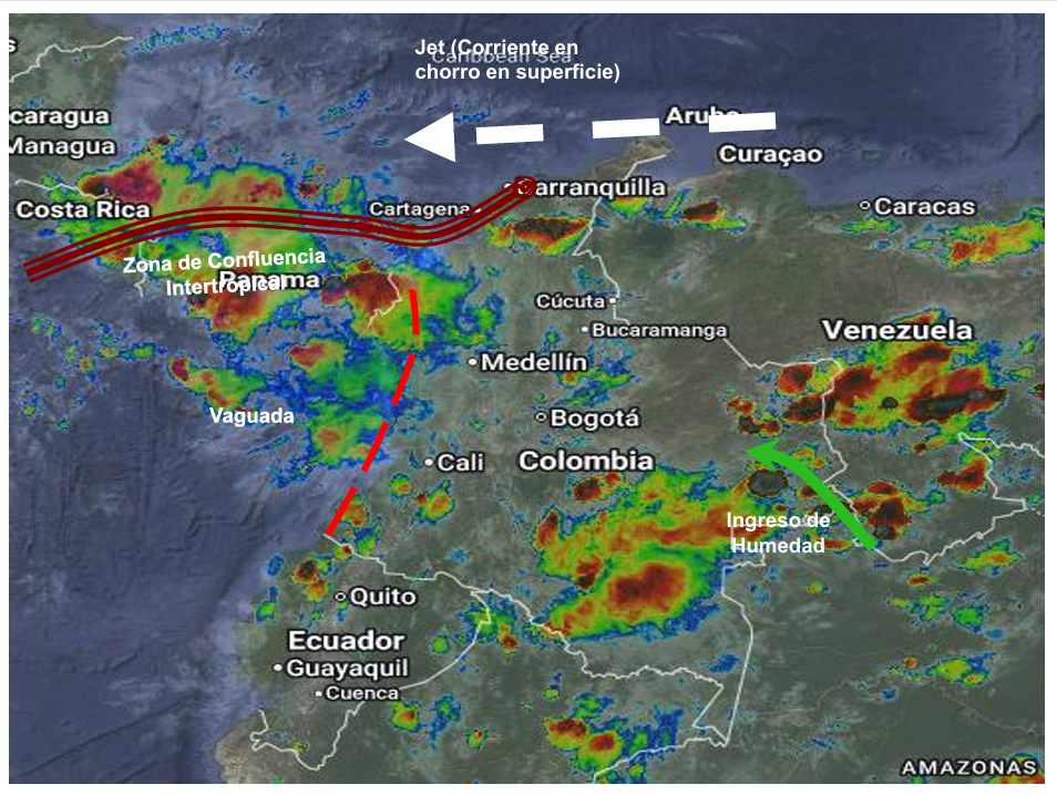 Pronóstico meteorológico Colombia para el 20 de octubre de 2026.