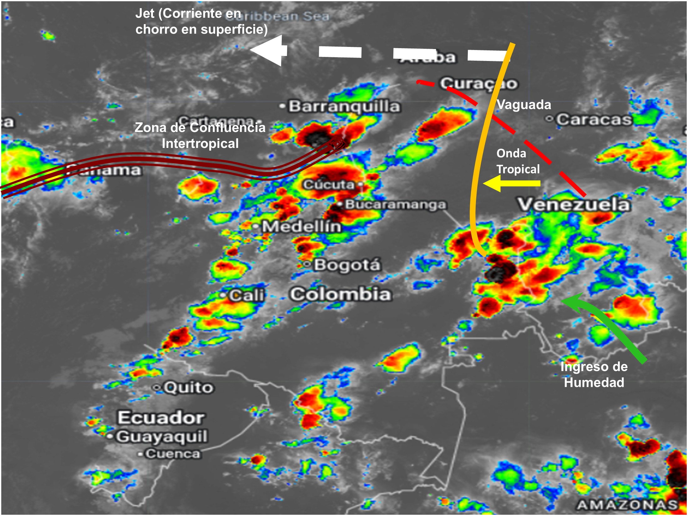 Pronóstico meteorológico Colombia para el 06 de octubre de 2026.
