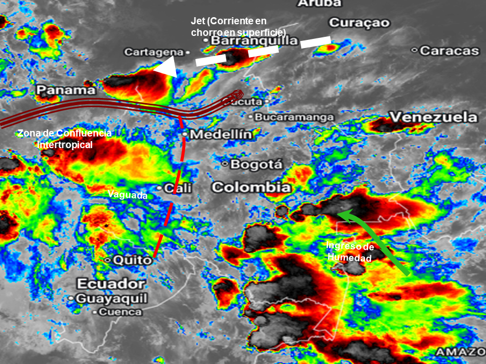 Pronóstico meteorológico Colombia para el fin de semana 17 y 18 de octubre de 2026.