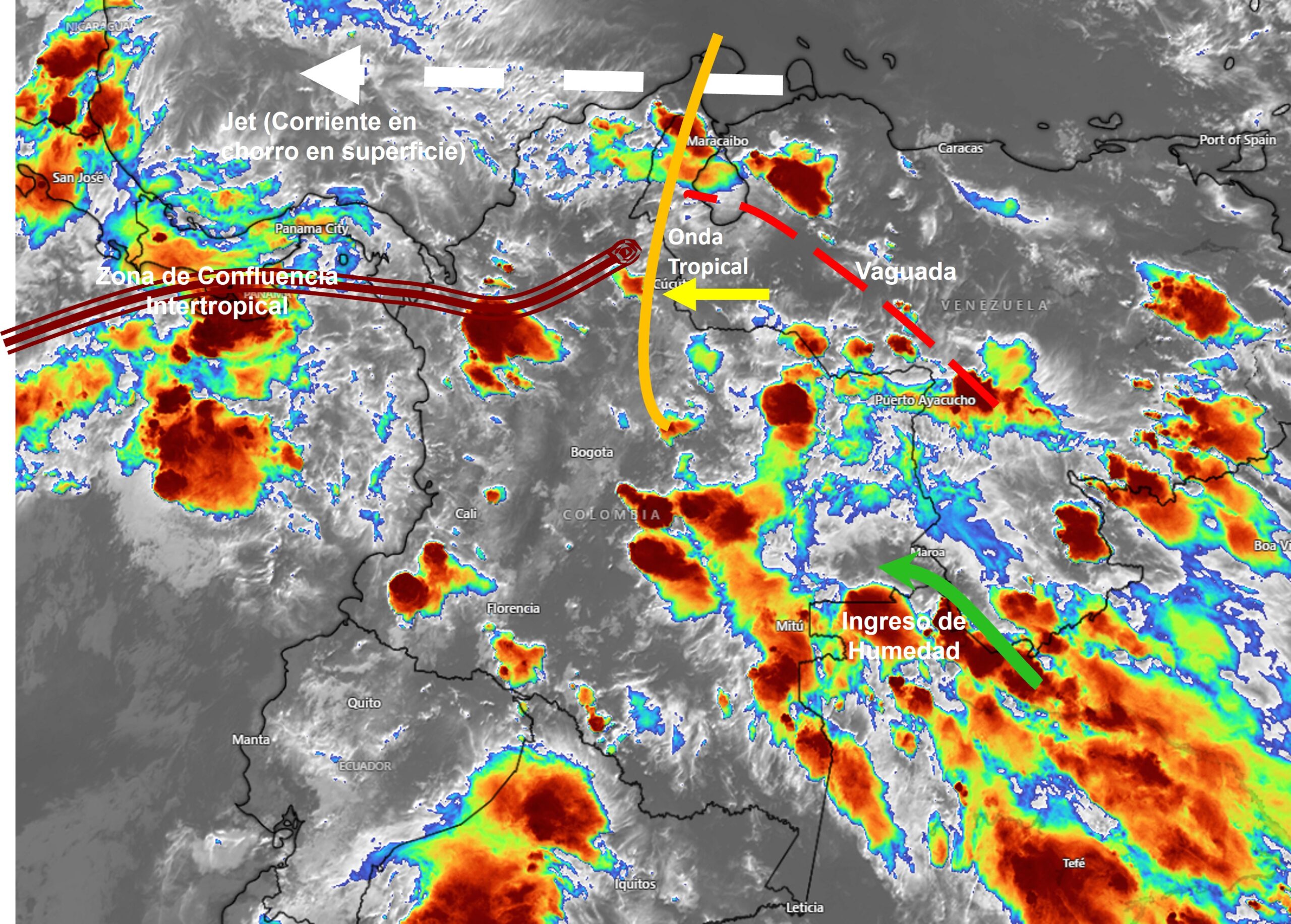 Pronóstico meteorológico Colombia para el 02 de octubre de 2026.