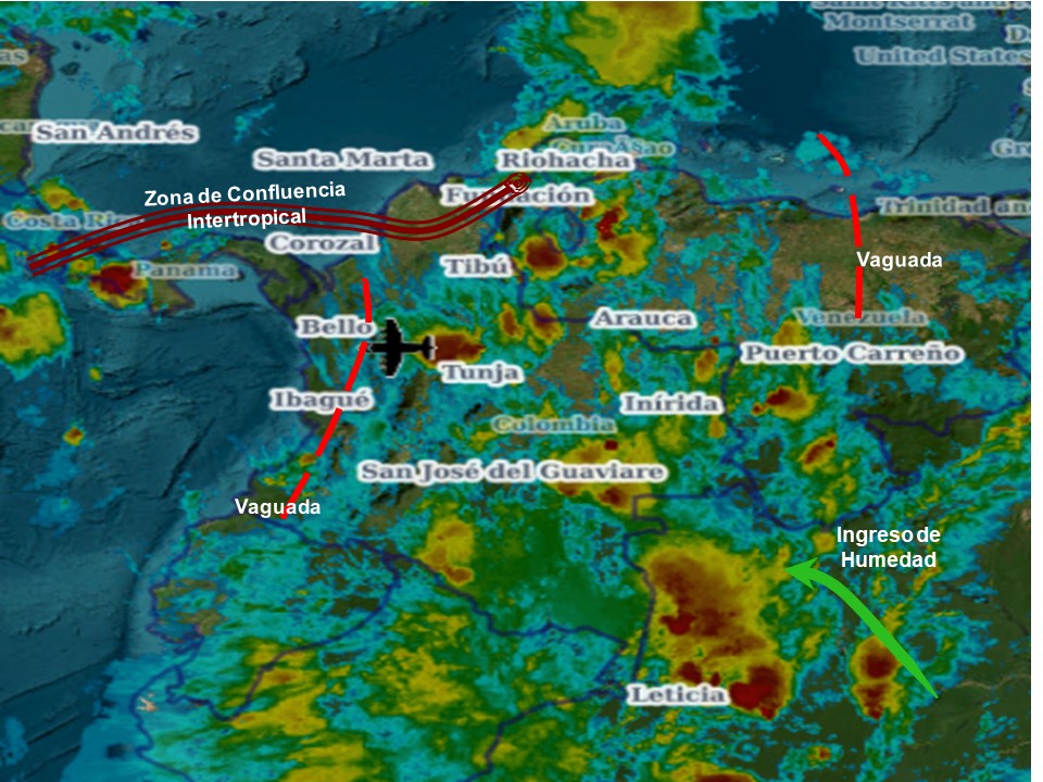 Pronóstico meteorológico Colombia para el 23 de octubre de 2026.